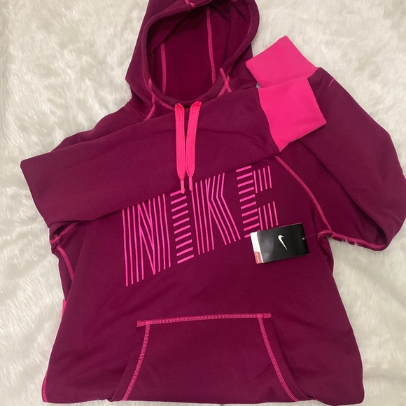 Nike Women's Striped Logo Therma Hoodie - Picture 1 of 5